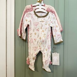 Cat & Jack Pink and White Floral Kids Footie